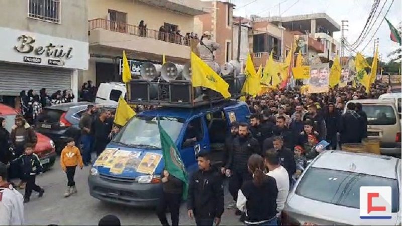 فيديو| حزب الله وأهالي الصرفند شيّعوا الشهيدين خضر وعدنان خليفة