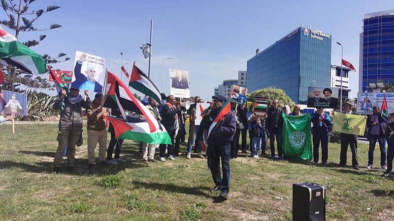 وقفة احتجاجية أمام السفارة الأميركية في تونس ضدّ العدوان الصهيوني